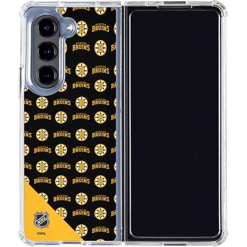 NHL Boston Bruins Pattern Galaxy Z Fold5 5G Clear Case